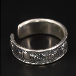 Sterling Silver - WATSON Starfish Sand Dollar Adjustable Cuff Ring Size 6 - 4g